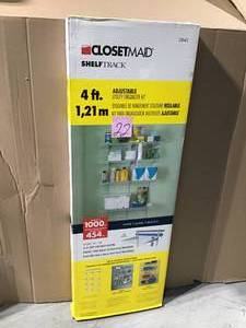 lot 22 image: ShelfTrack 16.75ShelfTrack 16.75 in. D x 48 in. W x 80 in. H White Wire Utility Steel Closet System Kit by ClosetMaid Closet System Kit by ClosetMaid in good condition