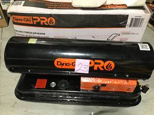 lot 23 image: 135K BTU Forced-Air Kerosene Portable Heater by Dyna-Glo Pro in good condition