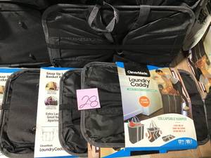 lot 28 image: clevermade snapbasket laundrycaLOT OF clevermade snapbasket laundrycaddy pop-up hamper collapsible laundry baskettote bag, blackcharcoalaskettote bag, blackcharcoal