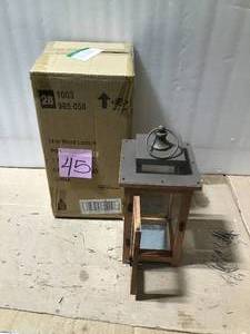 lot 45 image: 14 in. Wood Lantern Outdoor Patio with Metal Top by Hampton Bay in good condition