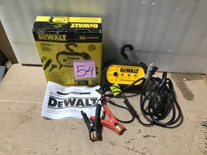 lot 54 image: DEWALT 4 Amp Professional Waterproof Battery Charger in good condition