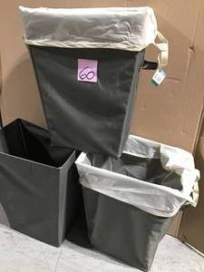 lot 60 image: Whitmor Easycare Hamper & Laundry Bag- Greystone - 13 x 18 x 22 in good condition