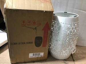 lot 67 image: Noble House Ruby White Round Metal Outdoor Side Table not used