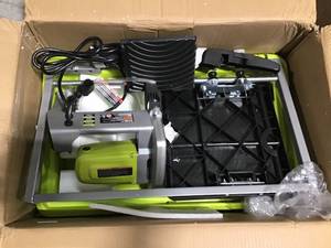 lot 72 image: 9 Amp Corded 7 in. Overhead Wet Tile Saw by RYOBI in good condition