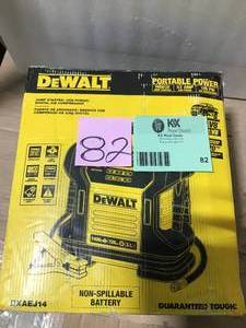 lot 82 image: DEWALT 1400 Peak Amp Jump Starter with Digital Compressor in good condition