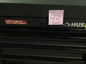 lot 93 image: 26 in. W 5-Drawer Tool Chest in Textured Black by Husky in good condition