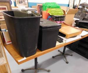 Table Top Lot of Office Supplies