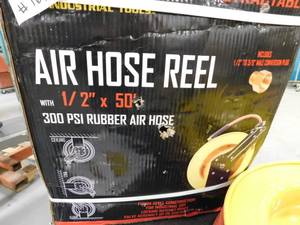 Air Hose Reel with 12 x 50 300 PSI Rubber Air Hose