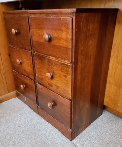 lot 45 image: Pair of Small Vintage Wooden Storage Drawers