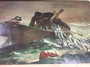 lot 151 image: The Herring Net by Winslow Homer Framed Art