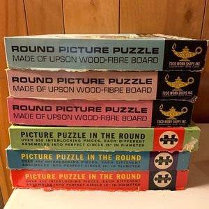 lot 70 image: Lot of Six Vintage Puzzles-Round Picture Puzzles