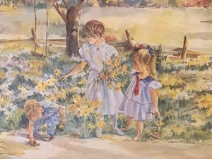 lot 59 image: Framed Watercolor Print by Carolyn Baken