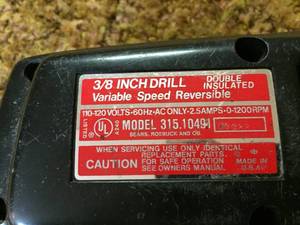 lot 166 image: Craftsman 38th Inch Reversible Variable Speed Drill