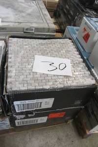 lot 30 image: Stormy Knight Grey 12 in. x 12 in. x 10 mm Interlocking Glossy Stone Mosaic Tile (20 Sq Ft)