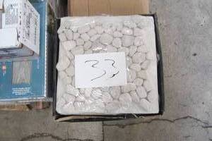 lot 33 image: White Oak River Rock 12 in. x 12 in. x 10 mm Textured Marble Mesh-Mounted Mosaic Floor and Wall Tile (20 Sq Ft)