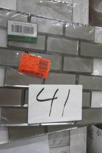 lot 41 image: Premier Accents Smoke Gray Brick Joint 11 in. x 13 in. x 8 mm Glass Mosaic Wall Tile (4.78 Sq Ft)