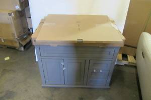 lot 78 image: Abbotsford 37.6 W Vanity in Taupe Gray with Solid Surface vanity top and mirror