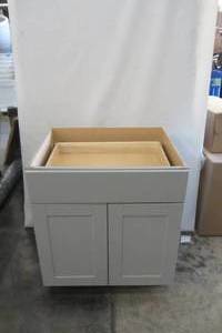 lot 82 image: Shaker Assembled 30x34.5x24 in. Base Kitchen Cabinet with Ball-Bearing Drawer Glides in Dove Gray