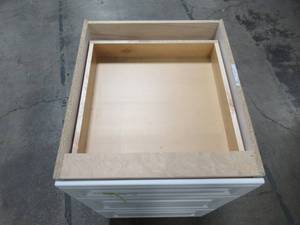 lot 220 image: Hampton Bay Designer Series Elgin Assembled 21x34.5x23.75 in. Drawer Base Kitchen Cabinet in White B3D21-ELWH