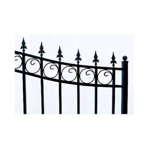 lot 430 image: ALEKO Prague Style 16 ft. x 6 ft. Black Steel Single Slide Driveway Fence Gate, DG16PRASSL-HD - GATE PANELS ONLY (2)