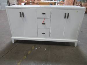 lot 421 image: Home Decorators Collection Shaelyn 60 in. W x 21.75 in. D Vanity Cabinet Only in White, SLWV6022D