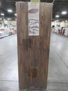 lot 617 image: Interbuild  6 ft. L x 2 ft. 1.5 in. D x 1 in. T Butcher Block Countertop in Brown Stained Acacia - Some Slight Edge Damage.