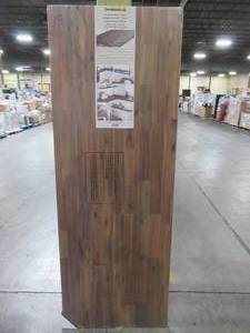 lot 618 image: Interbuild  6 ft. L x 2 ft. 1.5 in. D x 1 in. T Butcher Block Countertop in Brown Stained Acacia - Some Slight Edge Damage.