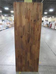 lot 619 image: Interbuild  6 ft. L x 2 ft. 1.5 in. D x 1 in. T Butcher Block Countertop in Brown Stained Acacia - Some Slight Edge Damage.