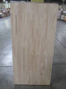 lot 621 image: Hardwood Reflections Unfinished Hevea 50 in. L x 25 in. D x 1.5 in. T Butcher Block Countertop, 1525HDRW-50 - Some Slight Edge Damage.