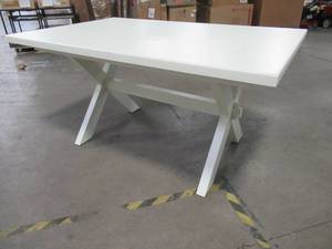 lot 423 image: Homestyles Seaside Lodge White Dining Table, 5523-31 - Some Scratches and Dings.