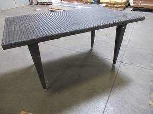 lot 437 image: Noble House (TABLE ONLY) Cliff Multi-Brown Wicker Outdoor Dining Table, 235369
