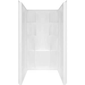 lot 415 image: Delta Classic 400 36 in. x 36 in. x 74 in. 3-Piece Direct-to-Stud Shower Surround in White, 40064