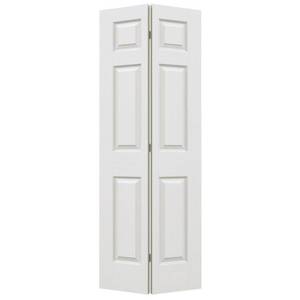 lot 625 image: Jeld-wen 30 in. x 78 in. Colonist Primed Textured Molded Composite MDF Closet Bi-Fold Door, THDJW160600138