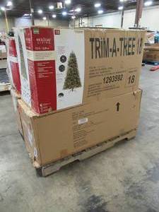 lot 235 image: WHOLESALE MIXED PALLET OF MISCELLANEOUS ARTIFICIAL CHRISTMAS TREES