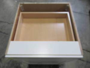 lot 303 image: Hampton Bay Cambridge Assembled 24x34.5x24.5 in. Base Cabinet with Soft Close Full Extension Drawer in White CM2435B-WH