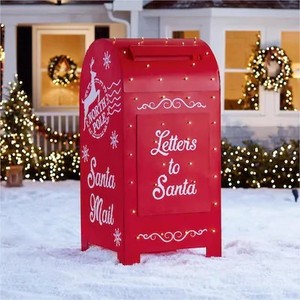 lot 116 image: Holiday Living 60-in Mailbox Sculpture with Clear LED Lights, ES69-300 - Lights Do Not Work.