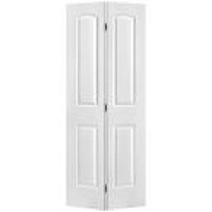 lot 629 image: Masonite 30 in. x 80 in. Roman 2-Panel Round Top Primed White Hollow-Core Smooth Composite Bi-fold Interior Door, 05309