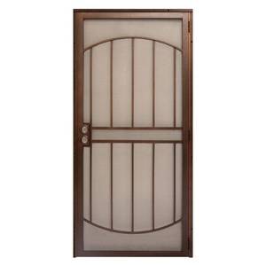 lot 631 image: Unique Home Designs 32 in. x 80 in. Arcada Copper Surface Mount Outswing Steel Security Door with Expanded Metal Screen, IDR0640032071