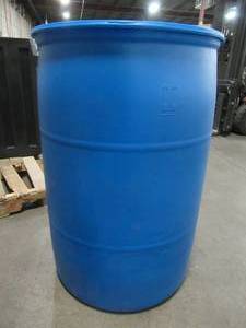 lot 106 image: 55 Gal. Blue Industrial Plastic Drum, PTH0933