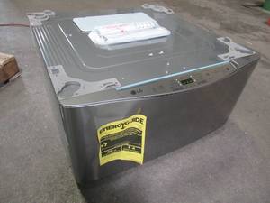 lot 119 image: LG Sidekick 1-cu ft 27-in Pedestal Washer In Grey WD100CV Untested - SLIGHT SCRATCH AND DENT, ELECTRONICS WORK
