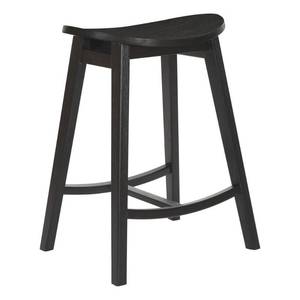 lot 129 image: Osp Home Furnishings 24 in. York Antique Black Scoop Saddle Stools (Set of 2), YRK1224-AB
