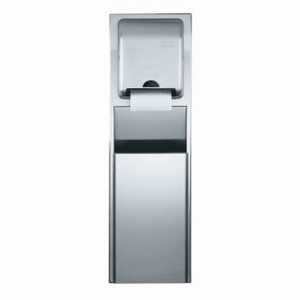 lot 448 image: Georgia Pacific Recessed Wall Mounted Trash Receptacle, 59451 - Dispenser pictured sold separately.