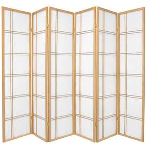 lot 457 image: Oriental Furniture 6 ft. Natural 6-Panel Room Divider, CDBLX-6P-NAT