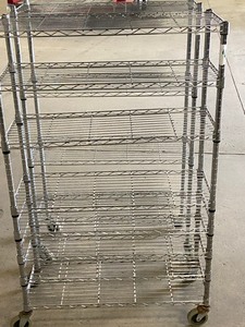 lot 48 image: (2) Commercial Steel Wire Racks