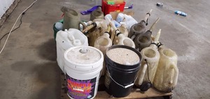 lot 42 image: Pallet Lot Of Assorted Shop Jugs, Pans, Etc