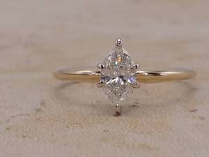 lot 20 image: Big Looking, Fine .53 Carat Marquise Diamond Solitaire Ring in 14k Yellow Gold $2650 Retail