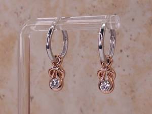 lot 22 image: .40 Carat Diamond Two-tone Hoop Dangle Earrings in 14k Gold  $2050 Retail