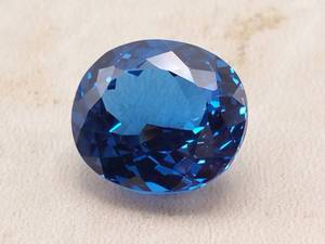 lot 10E image: 17.38 Carat Natural Intense Deep Blue Topaz Loose Gemstone $1000