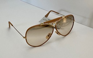 lot 3 image: Vintage Pair Ray Ban Leathers Aviator Sunglasses- Bausch & Lomb