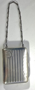 lot 12 image: Antique Sterling Silver CompactCigarette Case Dance Wallet on Chain